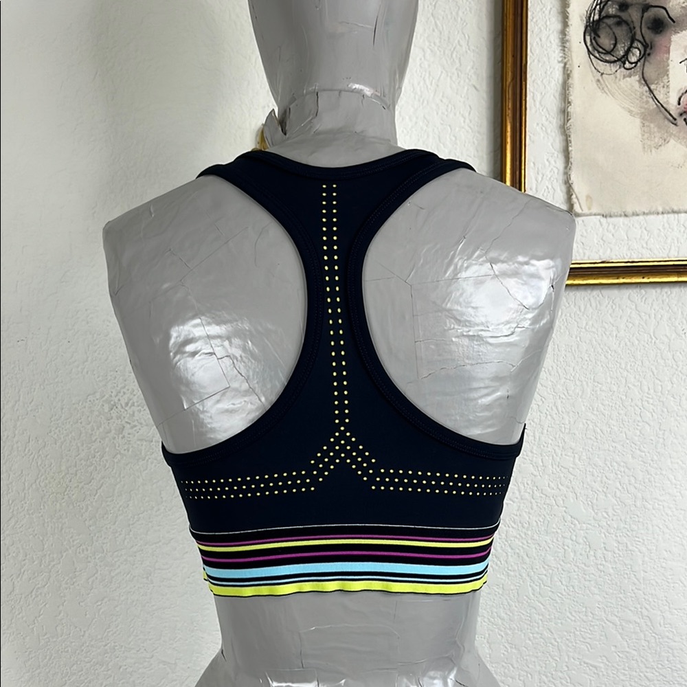Barry's Fit Racerback Perforated Striped Band Bootcamp Sports Bra